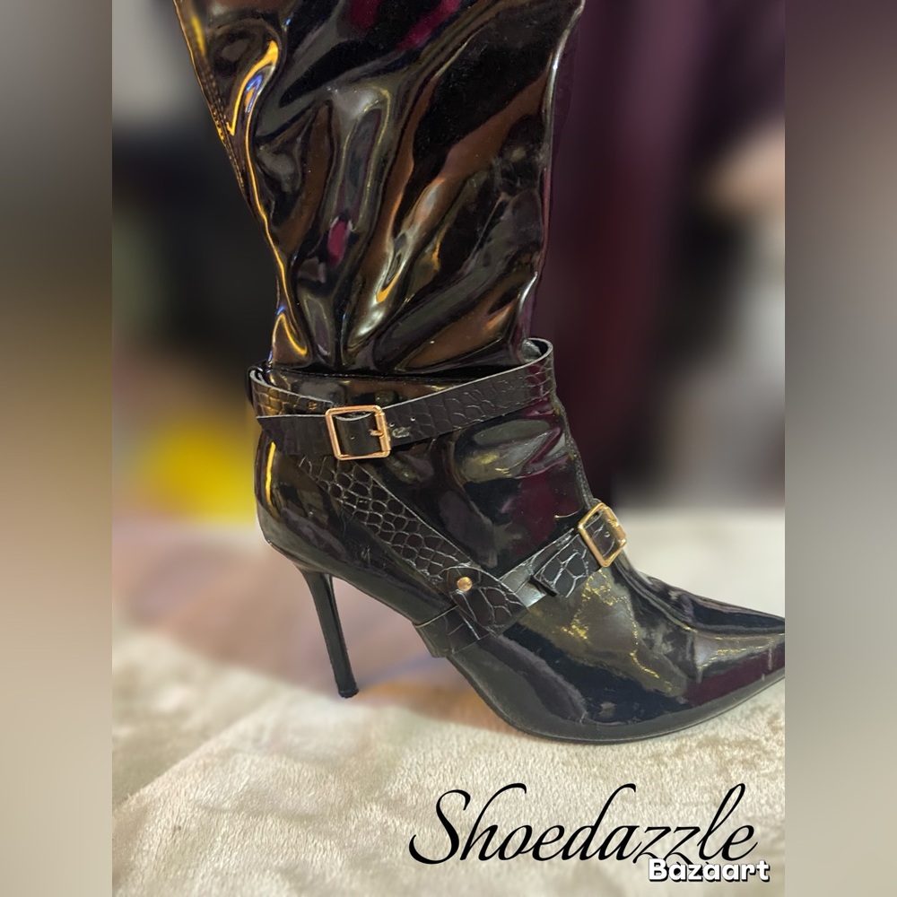 Shoe Dazzle Black Stiletto Ankle Boots